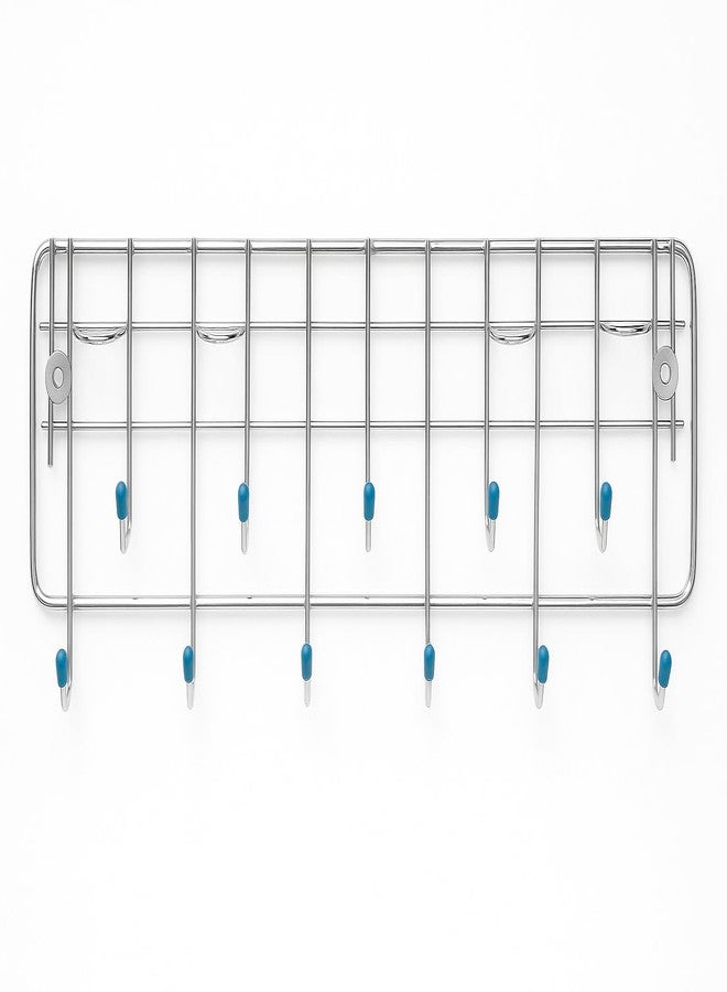 EvoFlex Kitchen Wall Mounted Utensil Rack, 11 Hooks with 4 Holders, Stainless Steel, Silver, 30 cm Special for >Restaurant, Modular Kitchen ,Hotel, Cafe, Lounge bar, Wall Decors, Study room, Bathroom, Bedroom - Image 2